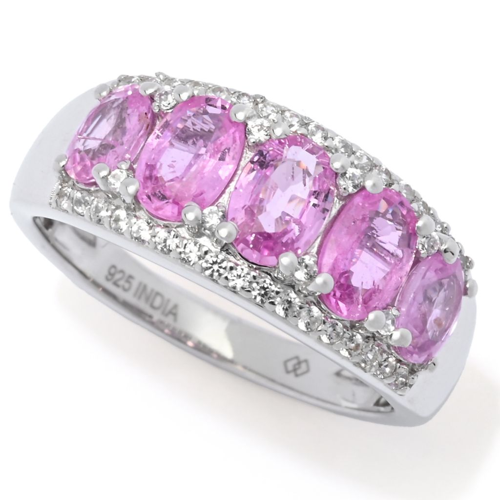 gem-treasures-2-26ctw-pink-sapphire-white-zircon-graduated-band-ring