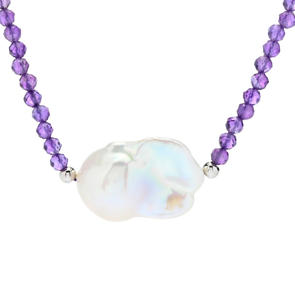 platinum-plated-20x15mm-baroque-cultured-pearl-gem-faceted-bead-necklace
