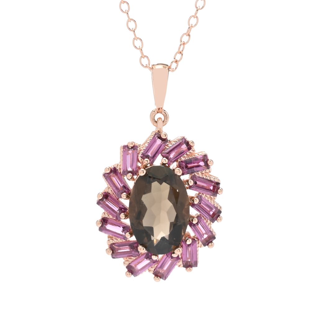 rose-gold-plated-choice-of-gemstone-oval-baguette-pendant-w-chain