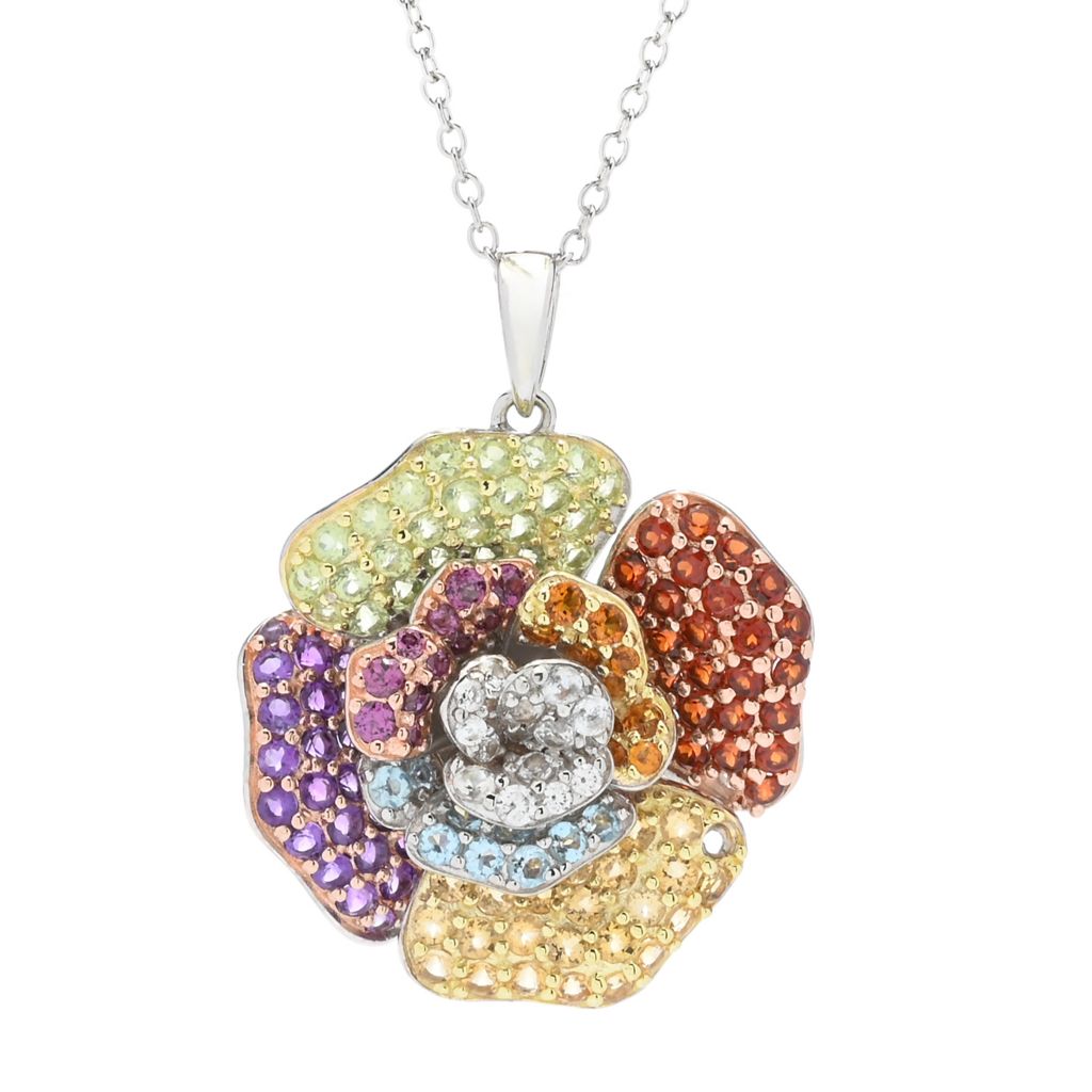 18k-gold-platinum-plated-4-92ctw-multi-gem-blooming-flower-pendant-w-chain