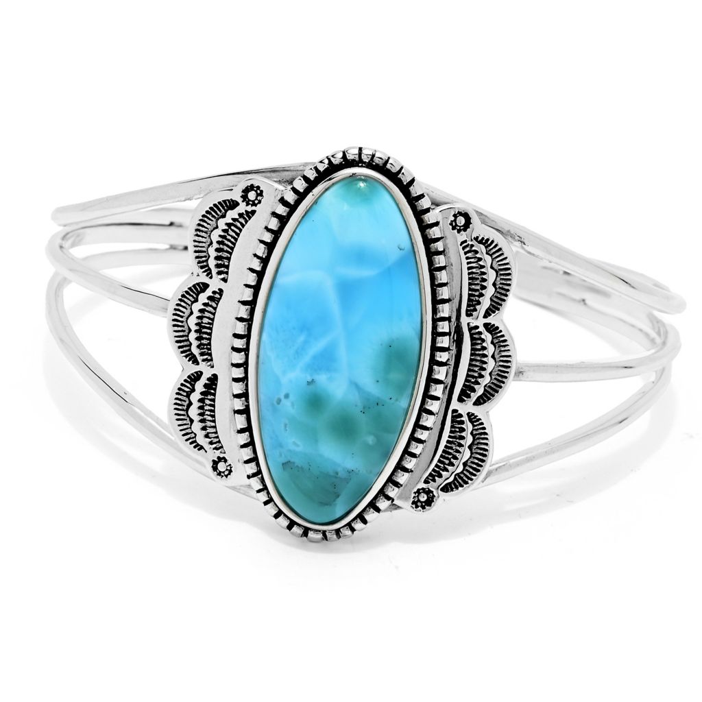southwest-elements-sterling-silver-35x15mm-larimar-multi-row-slip-on-cuff-bracelet