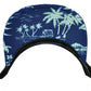 Cali California 3D Hawaiian Floral Flower Brim Hat Cap Snapback BLK Blue White