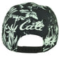 Cali California All Over Hawaiian Floral Hat Cap Nylon Snapback BLK White Palms