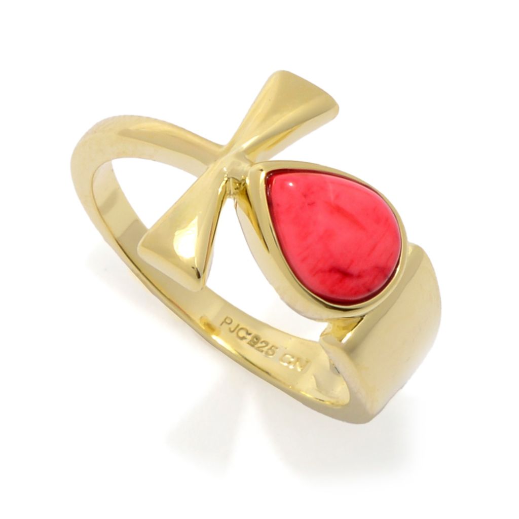 passport-to-egypt-18k-gold-plated-8x6mm-pear-shape-red-coral-ankh-cross-ring