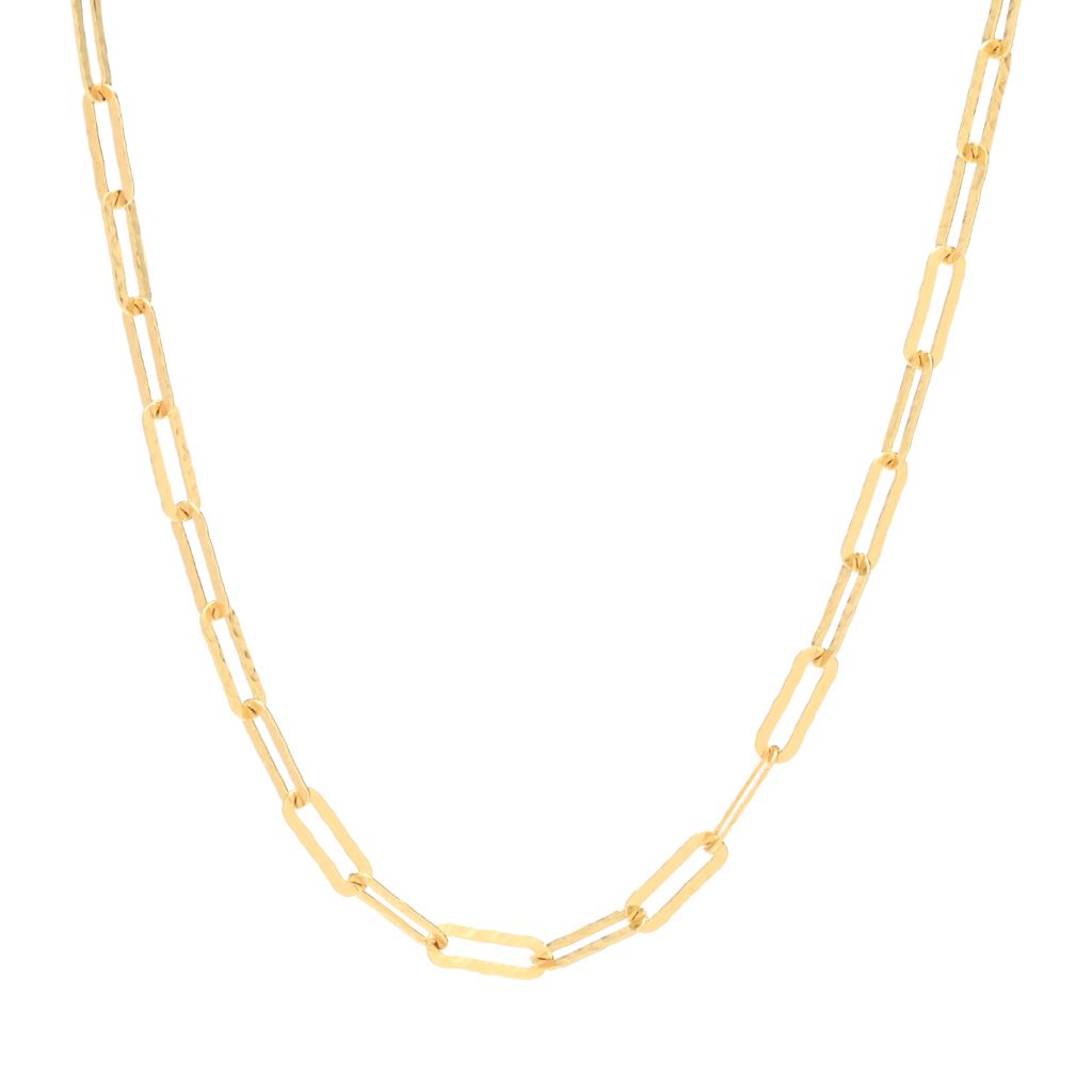verona-gioielli-18k-gold-plated-hammered-flat-paperclip-link-31-5-necklace