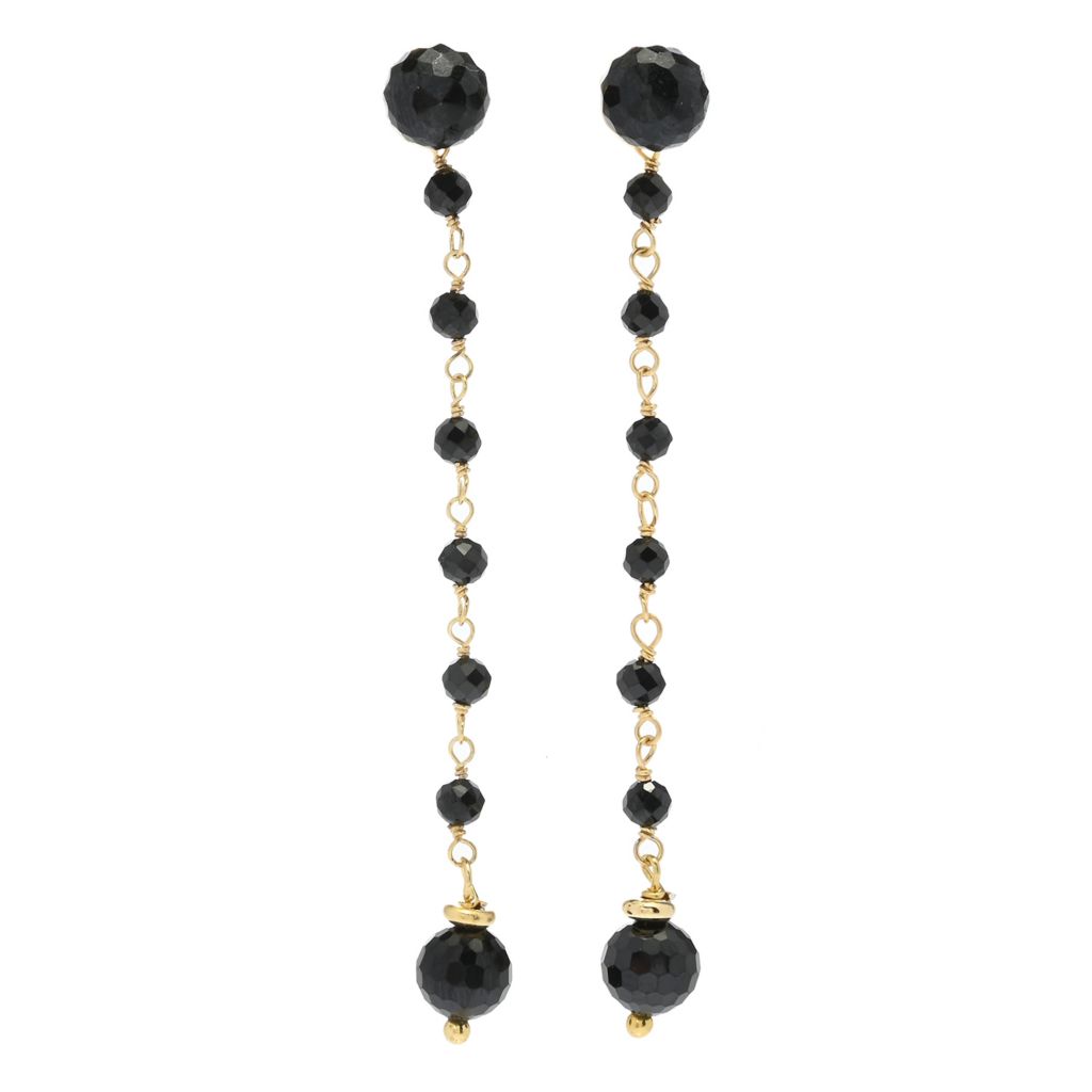 verona-gioielli-18k-gold-plated-shiny-black-spinel-bead-drop-stud-earrings