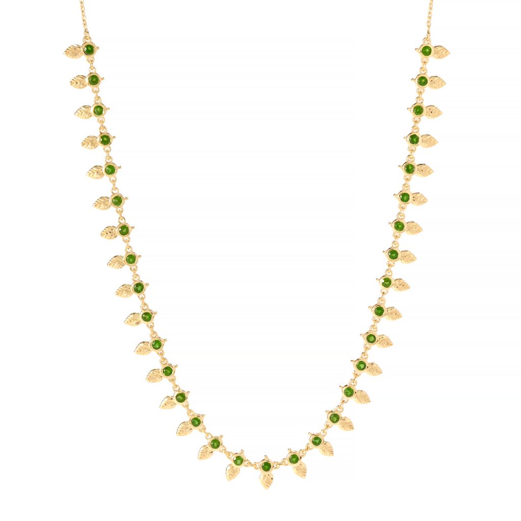 passport-to-india-4-45ctw-chrome-diopside-mango-leaf-half-necklace
