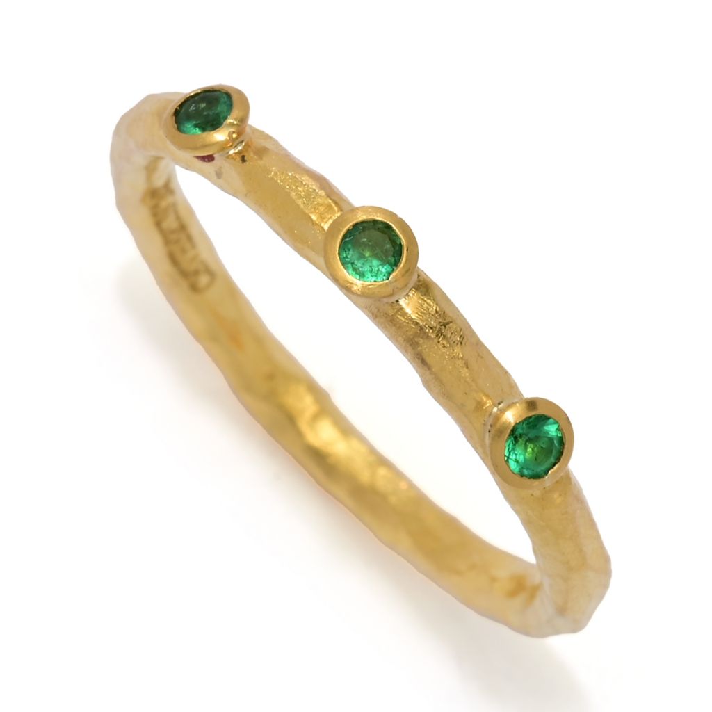 cevherun-24k-gold-hammered-choice-of-precious-gemstone-3-stone-band-ring