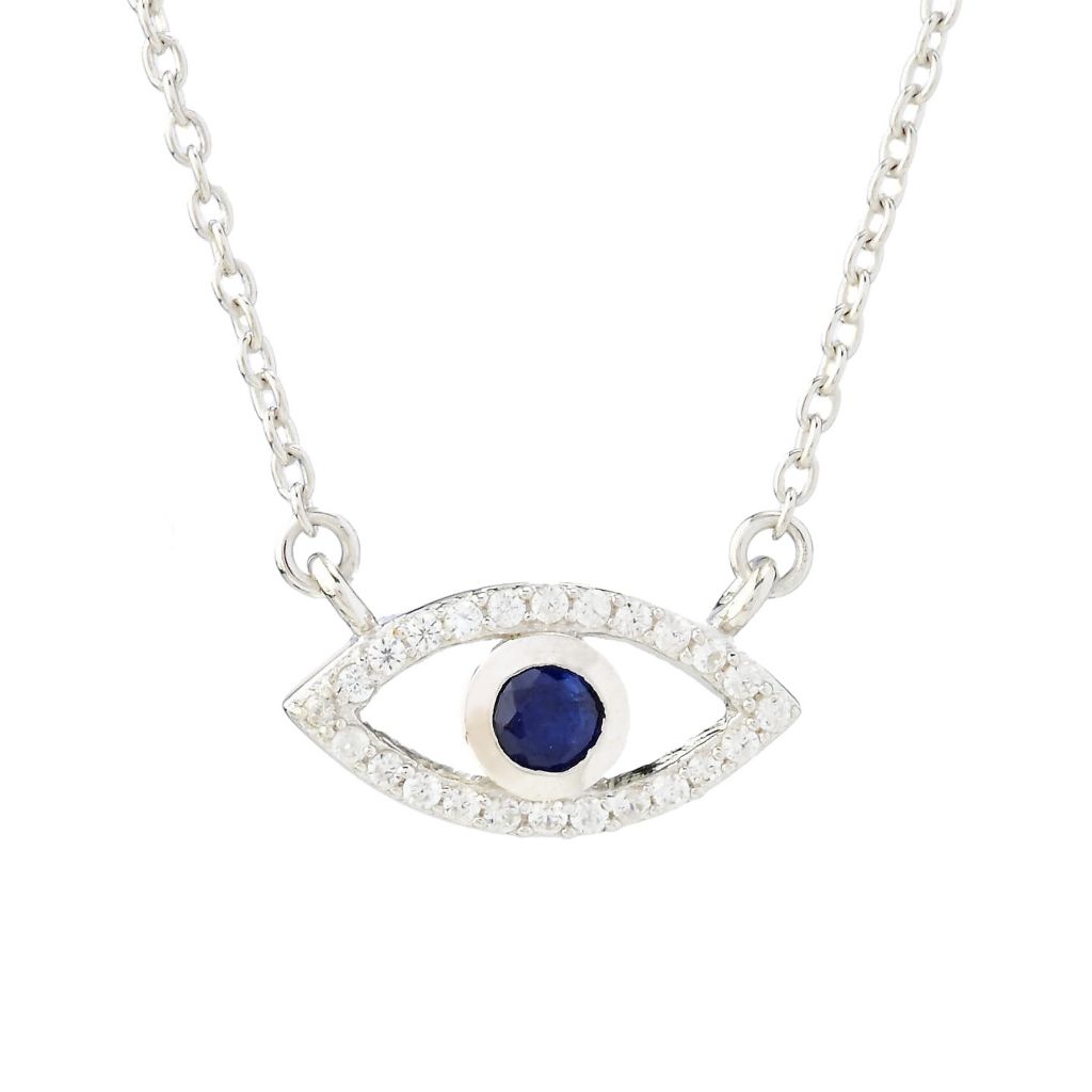 gem-treasures-sterling-silver-0-25ctw-sapphire-zircon-evil-eye-necklace