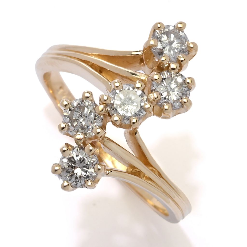 14k-gold-polished-1-00ctw-round-diamond-5-stone-ring-4-0-grams
