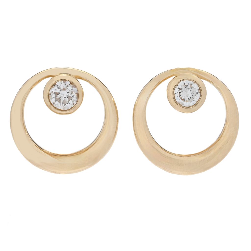 beverly-hills-elegance-14k-gold-0-34ctw-bezel-set-diamond-circle-stud-earrings