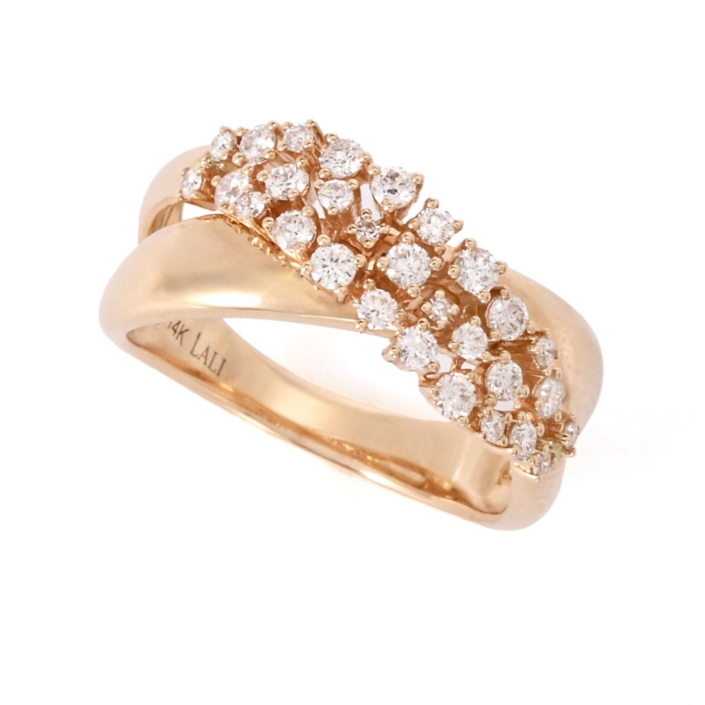 lali-jewels-14k-gold-polished-0-50ctw-diamond-cross-over-ring-5-5-grams