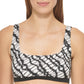 DKNY Women s Printed Square Neck Bikini Top Swimsuit Black Size X-Small