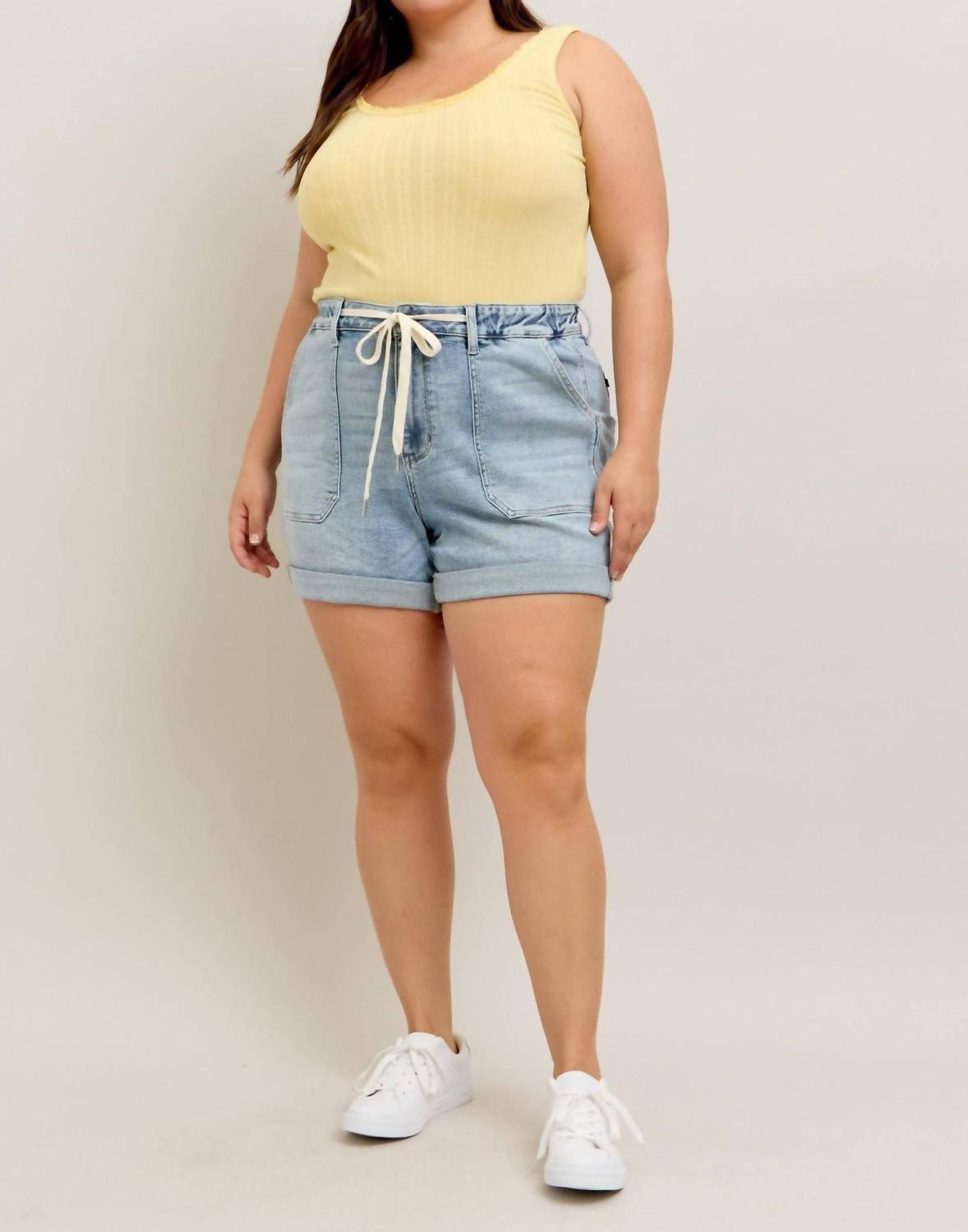Judy Blue - High Waist Cuffed Jogger Denim Short