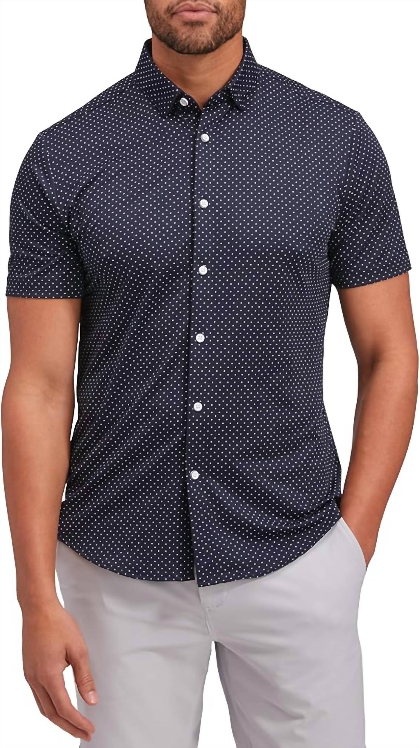 Mizzen + Main - हल्यार्ड शॉर्ट स्लीव बटन-डाउन शर्ट