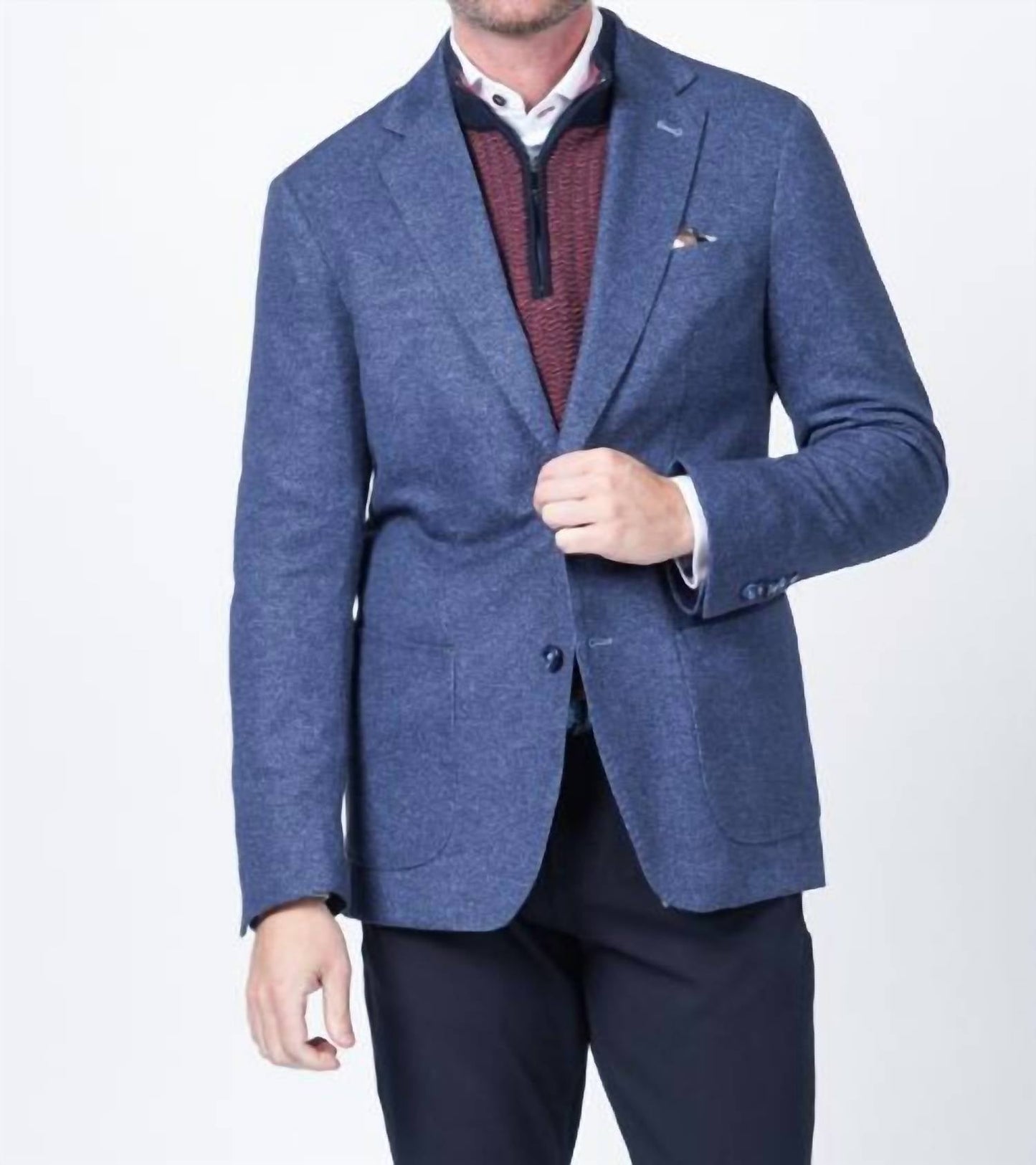 7 Downie St. - Gerrard Blue Knit Blazer