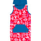 RAGS Apparel Kid's Tank Kangaroo Pocket Hooded Capri Rag Romper Red Size 18-24M