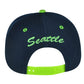 Black Eagles Seattle Navy Two Toned Football Snapback Green Flat Bill Hat Cap