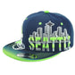 Seattle Seahawks Theme Football City Flat Bill Adjustable Helmet Stripes Hat Cap
