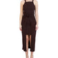BCBGeneration Womens Square-Neck Hi-Low Midi Dress