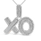 Sterling Silver 1/4 Cttw Diamond PavÃ© XO Pendant Necklace
