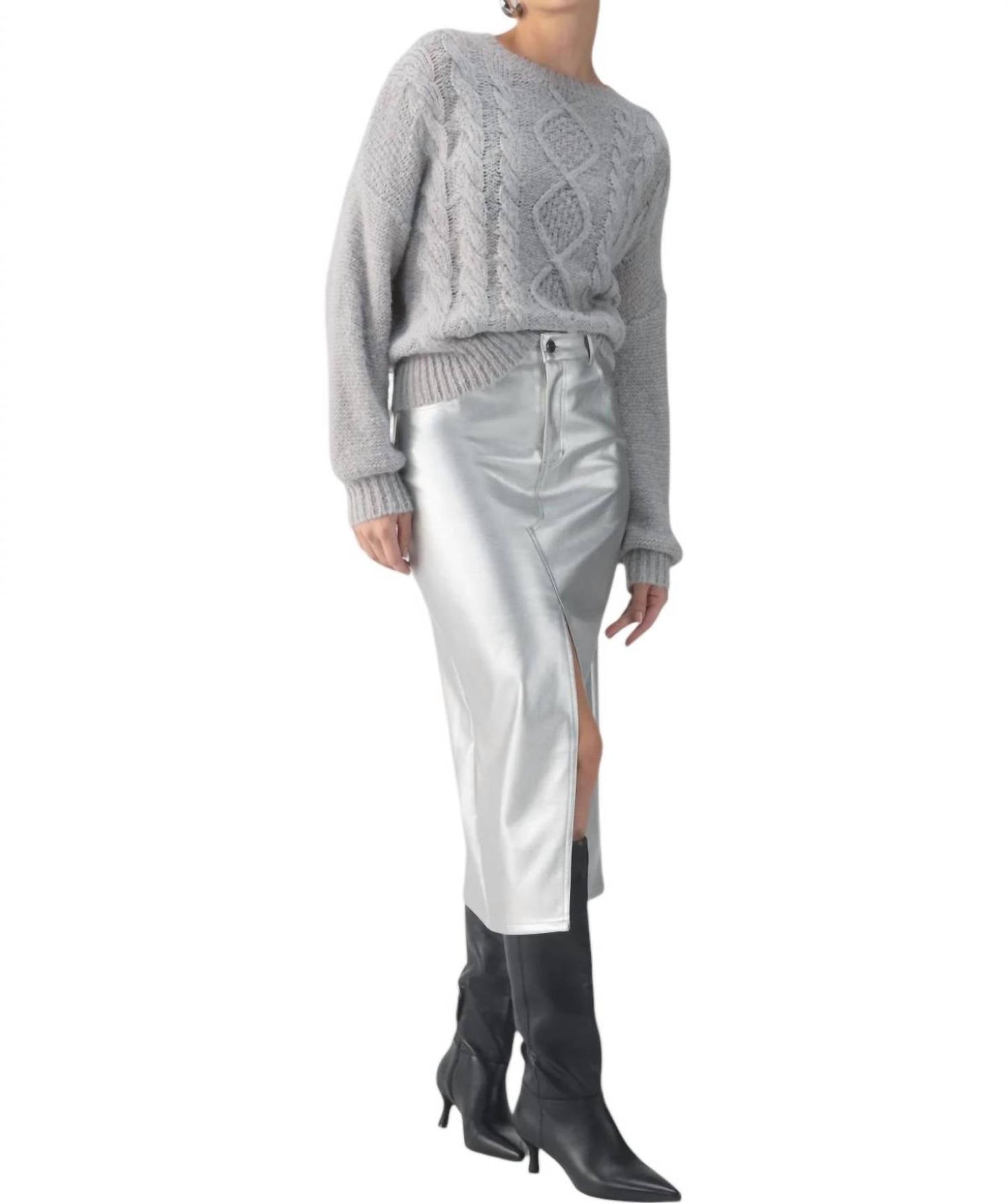 Sanctuary - Leather Like Midi Skirt
