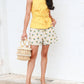 2.7 August Apparel - Daisy Embroidered Linen Shorts