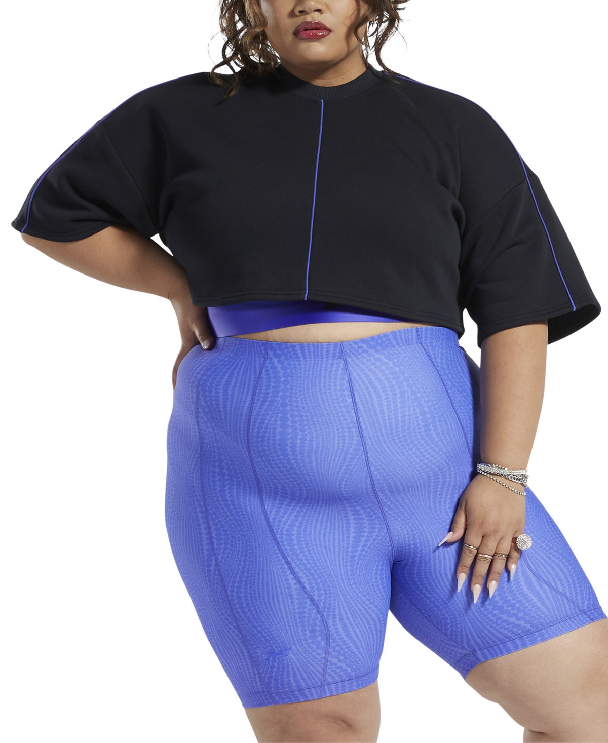 Reebok x Cardi B Plus Size Cropped T-Sweatshirt