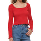 Dkny Jeans Women's Square-Neck Lettuce-Edge Top