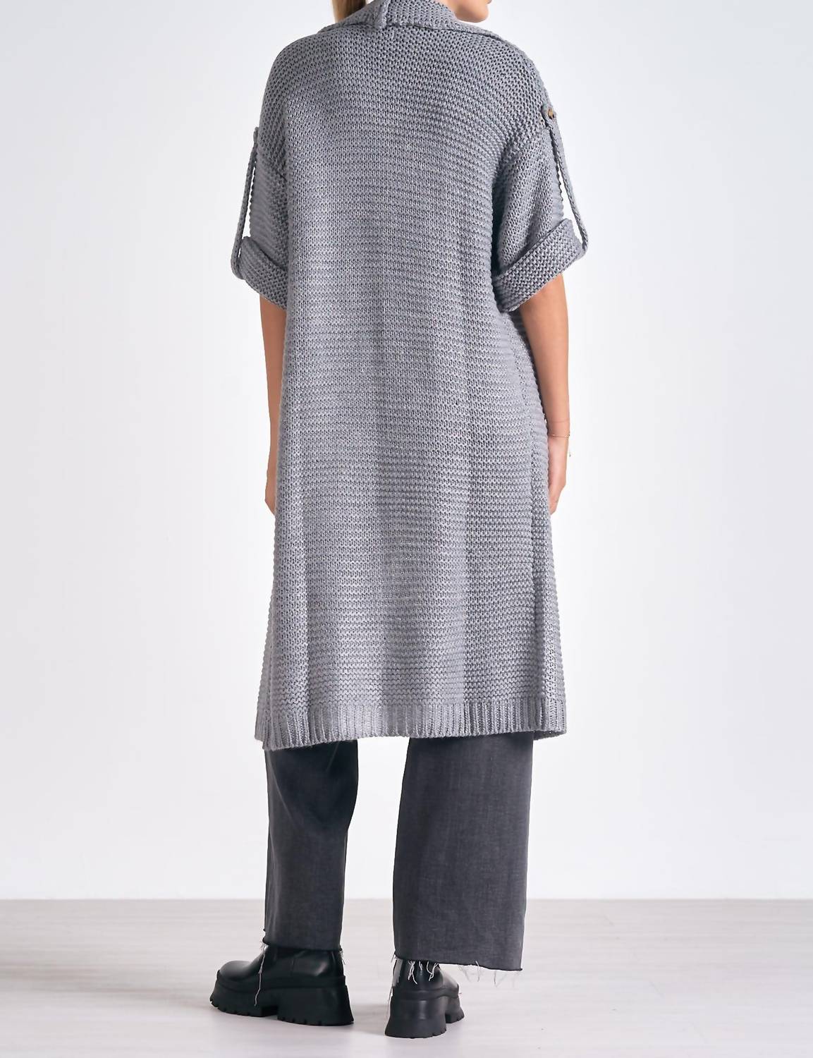 Elan - 3/4 Sleeve Cozy Cardigan Sweater