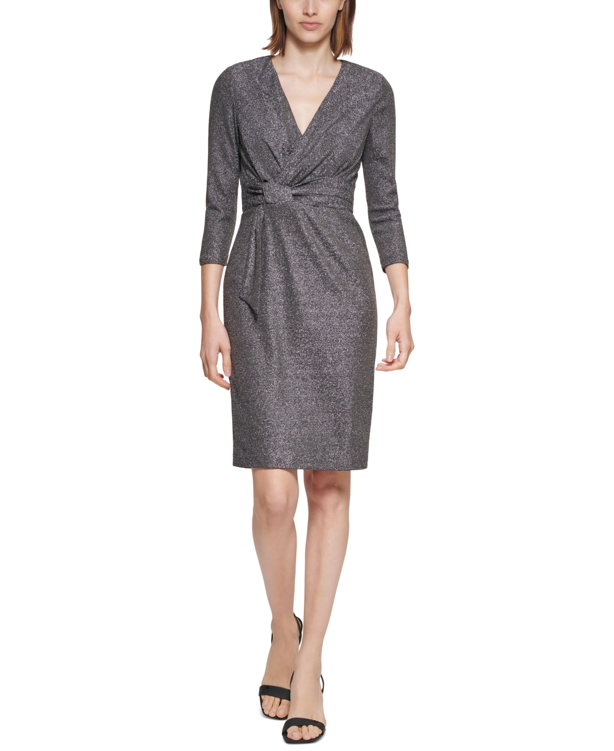 glitter-knit-v-neck-sheath-dress