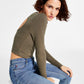 Tommy Jeans Women's Back-Cutout Ribbed Long-Sleeve Top