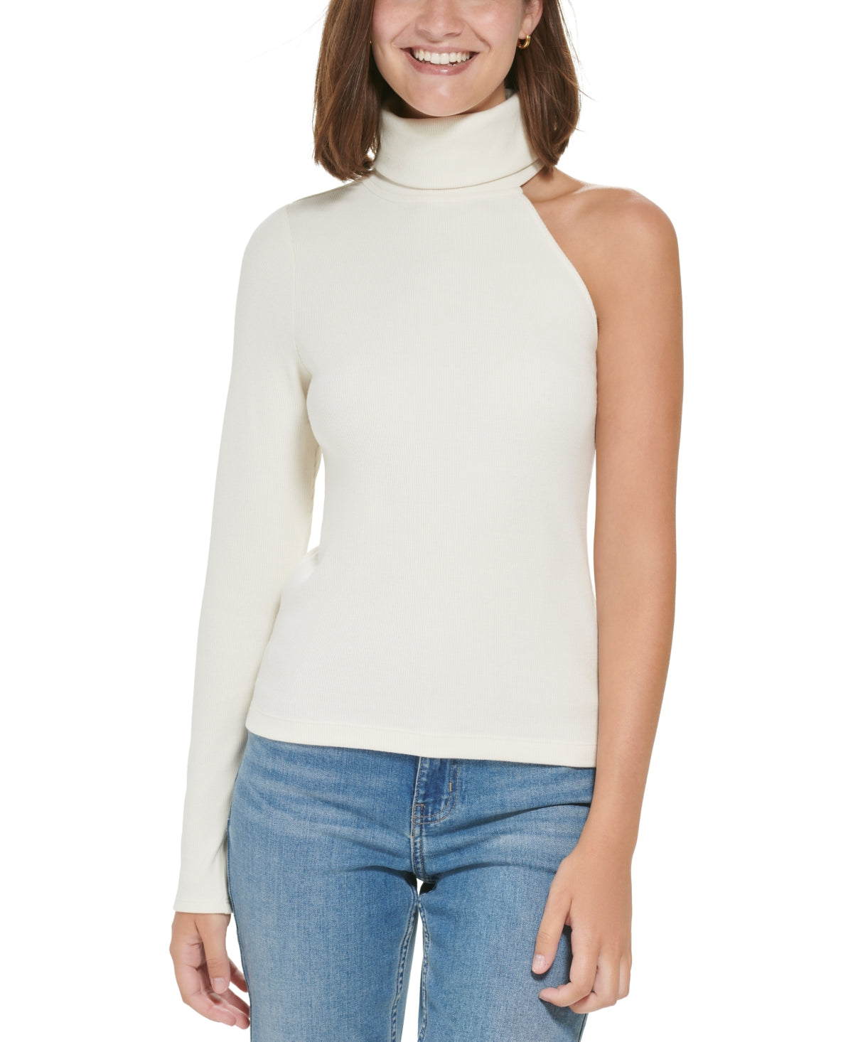 Calvin Klein Jeans Women's One-Shoulder Turtleneck Top