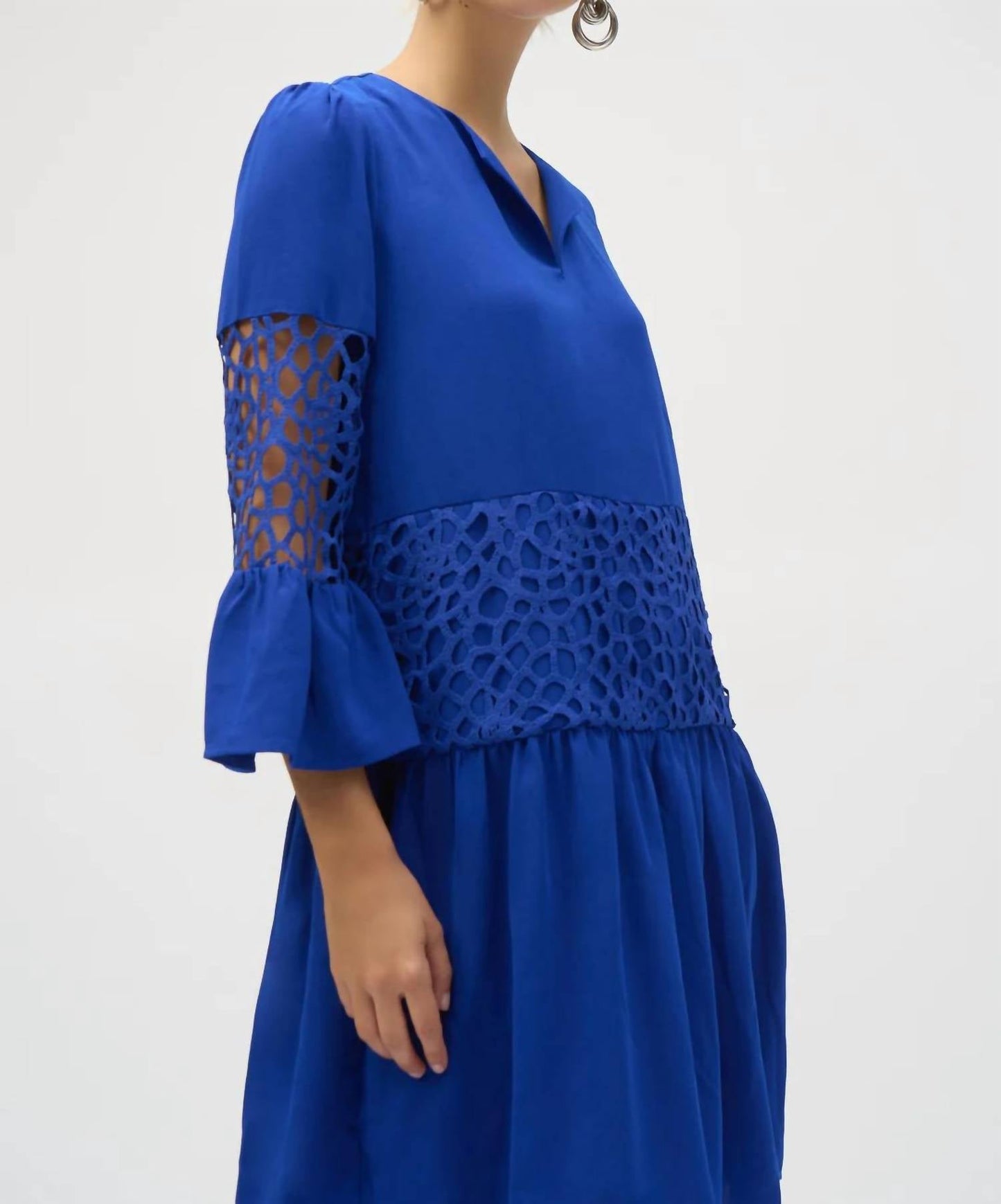 Joseph Ribkoff - Laser Cut Sleeves A-line Dress