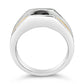 Men's 14K Yellow Gold Plated Sterling Silver 1.0 Cttw Round Black Diamond Band Ring