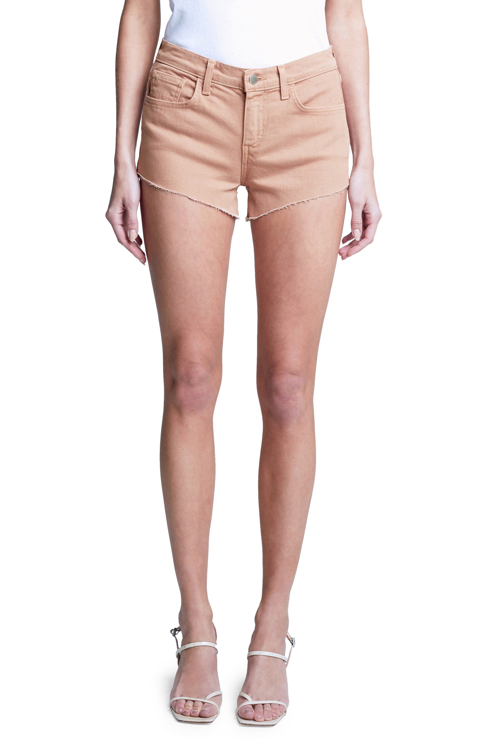 lagence-audrey-cutoff-shorts-dark-camel