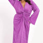 Fashion Szn Curve - Plisse Flare Sleeve Midaxi Dress