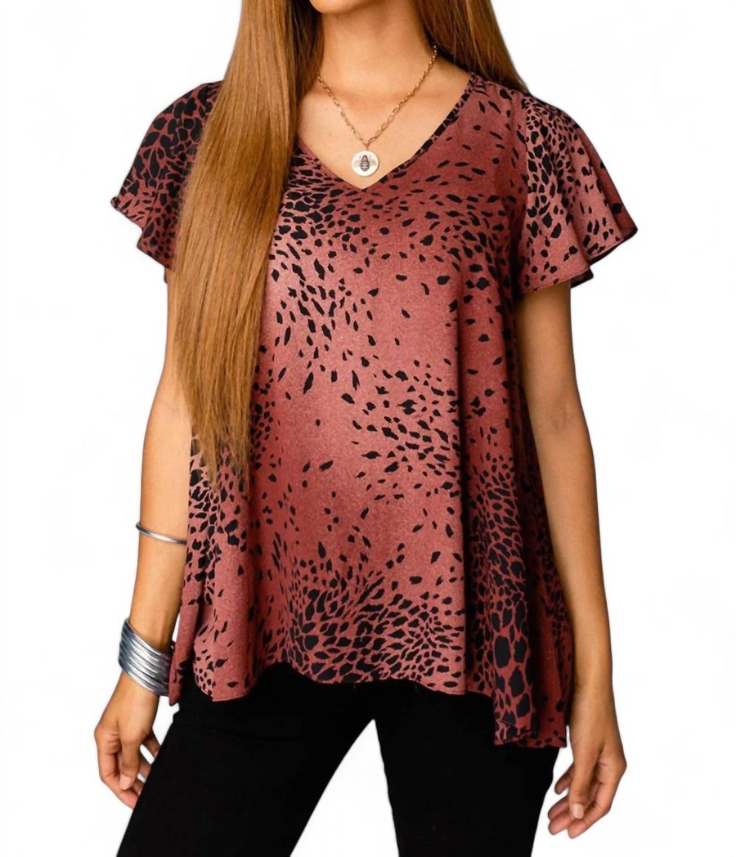 Buddylove - AVRIL FLUTTER SLEEVE V-NECK TOP