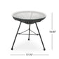 Nusa Modern Rattan Side Table With Tempered Glass Top