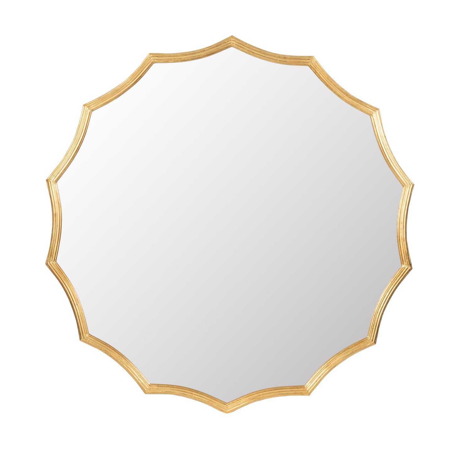 40" Round Sunburst Wall Mirror with Gold Finish