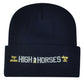 Starter Knit Beanie Cuffed High Horses Dee Ricky Navy Blue Toque Winter Skully