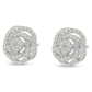 10k White Gold Rose-Cut Diamond Floral Cluster Earrings (1 cttw, I-J Color, I2-I3 Clarity)