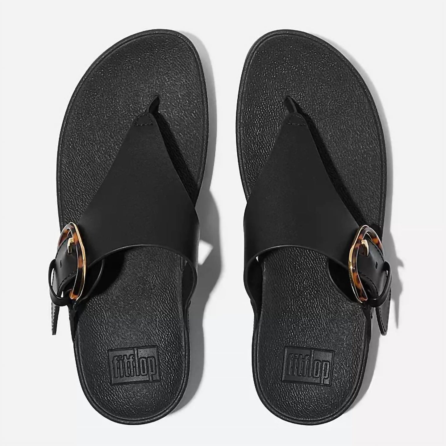 Fitflop - Women Lulu Resin Buckle Leather Toe Post Sandal