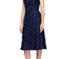 Alex Evenings - Cap Sleeve Rosette Lace Dress