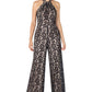 Julia Jordan Womens Lace Twist Neck Wide Leg Jumpsuit