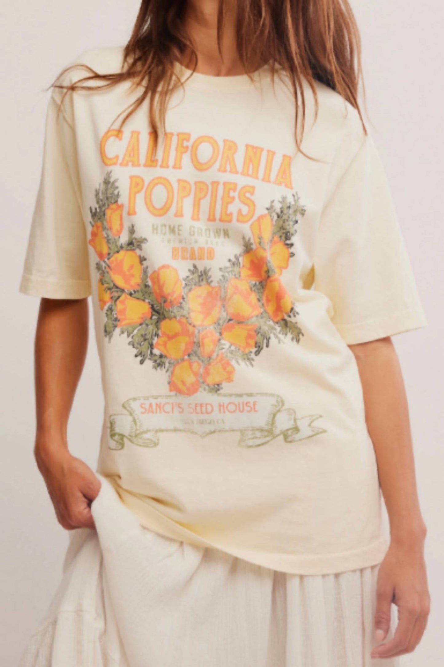 Free People - Harvest Vintage Wash Tee California Poppies