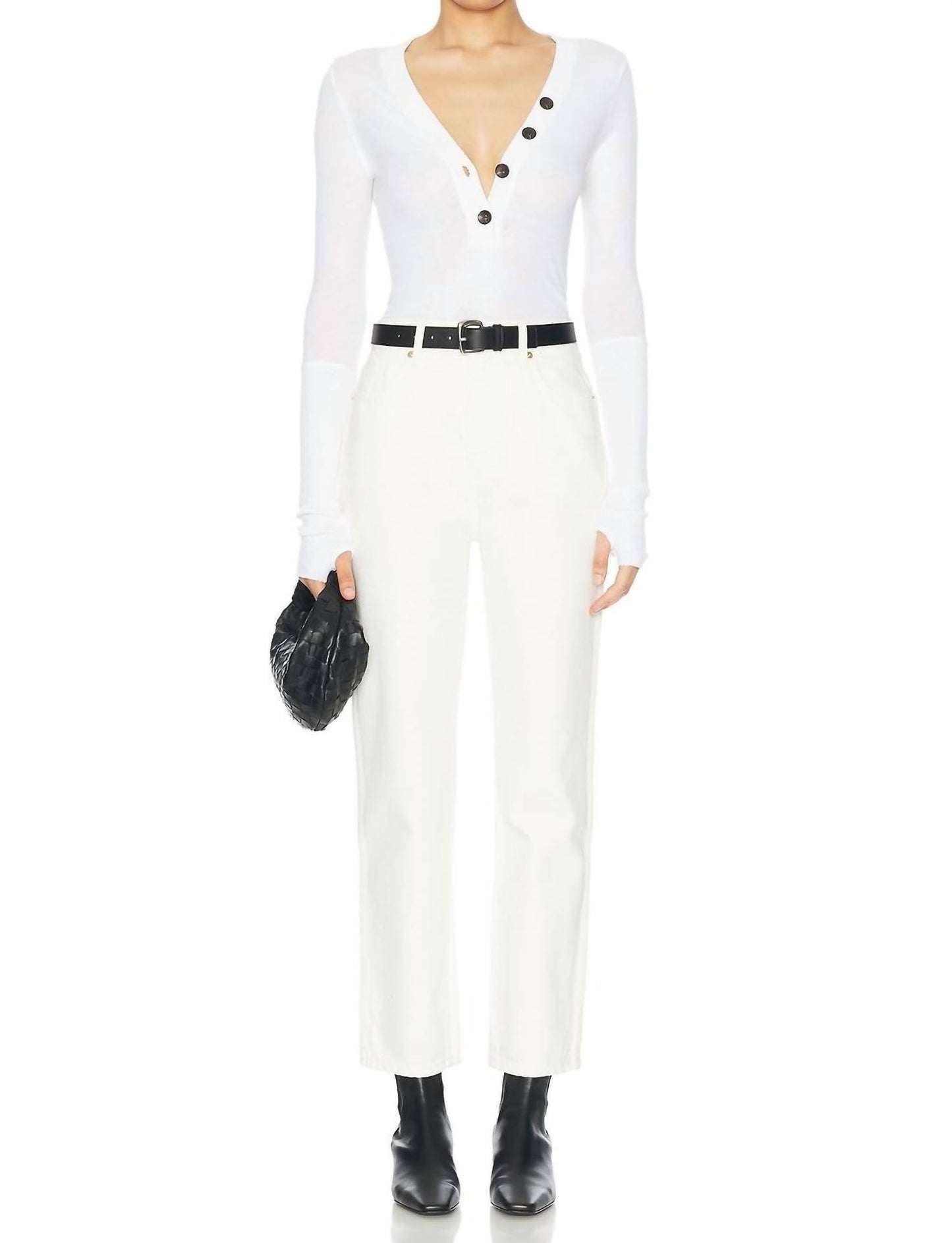 Enza Costa - Cashmere Long Sleeve Henley Top