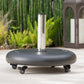 Wheelie Round Umbrella Base With Stainless Steel Holder