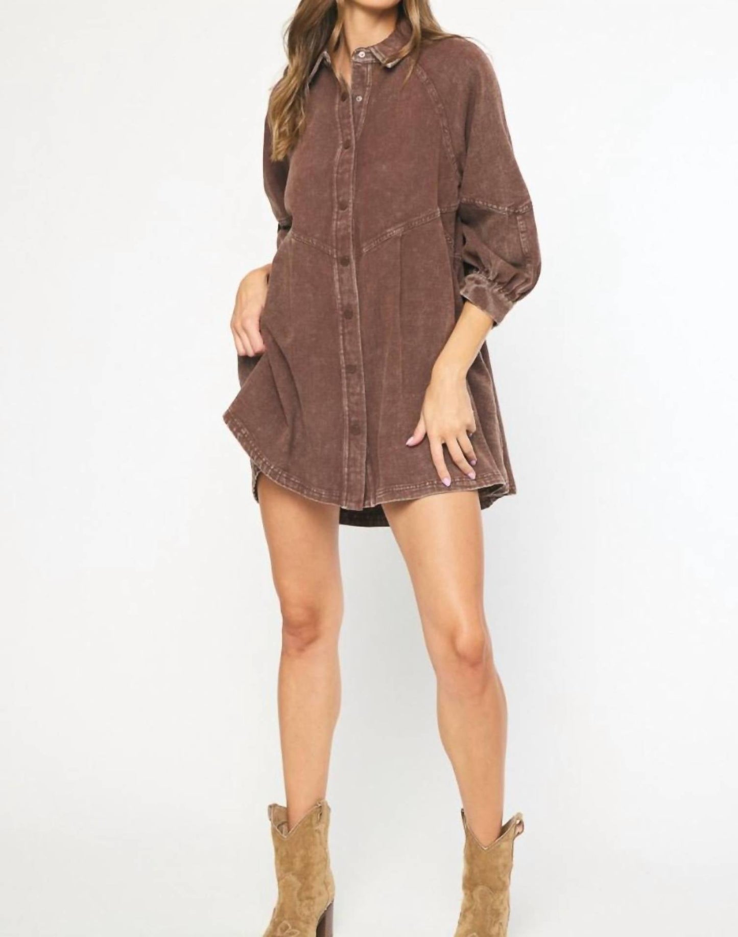 Entro - WASHED DENIM MINI DRESS