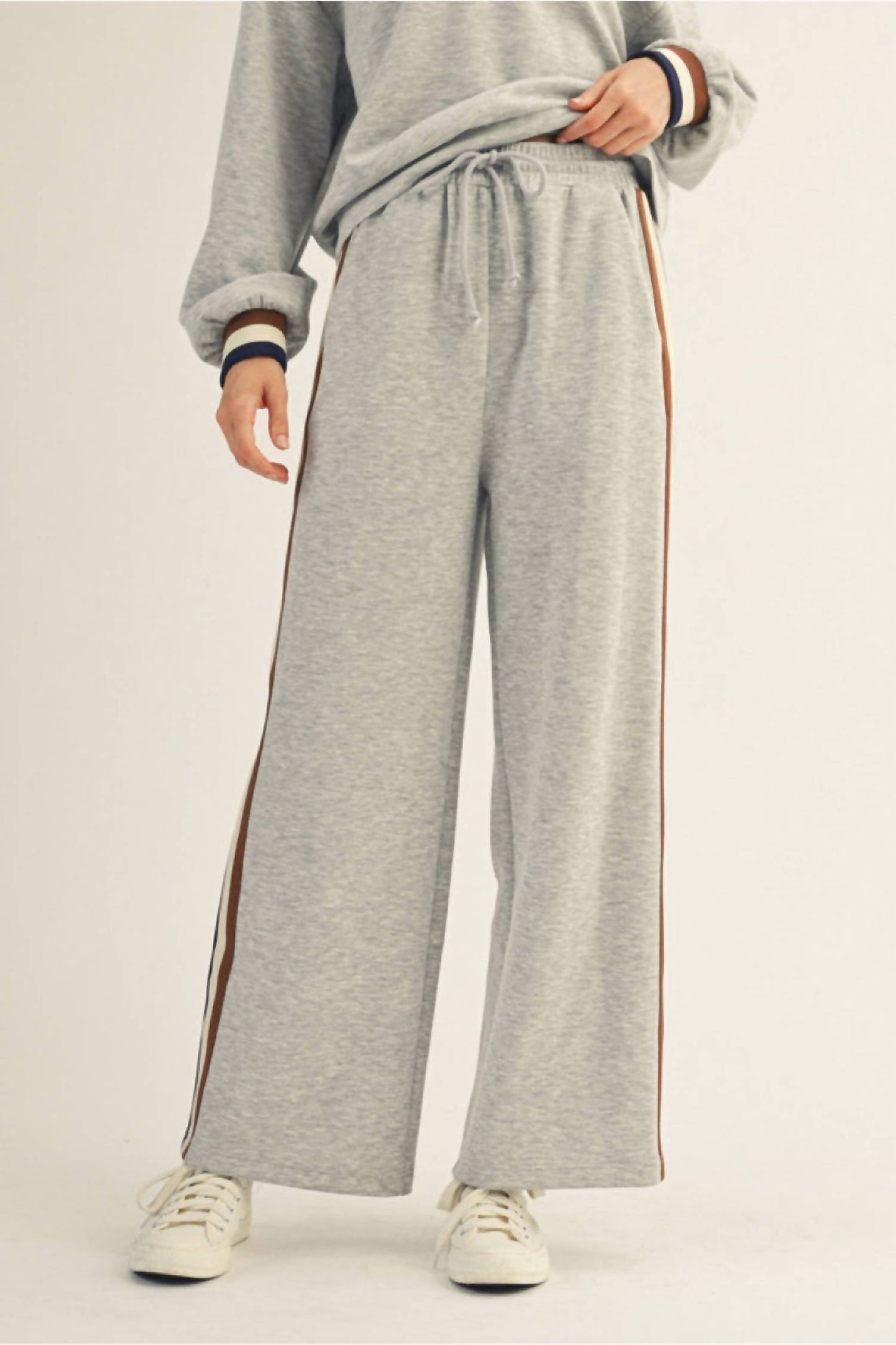 Aapparella - Zip Collar Pullover & Wide-leg Pants
